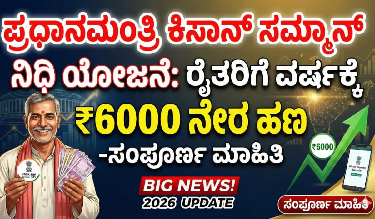 PM-KISAN ಪ್ರಧಾನಮಂತ್ರಿ ಕಿಸಾನ್ ಸಮ್ಮಾನ್ ನಿಧಿ ಯೋಜನೆ ರೈತರಿಗೆ ವರ್ಷಕ್ಕೆ ₹6000 ನೇರ ಹಣ -ಸಂಪೂರ್ಣ ಮಾಹಿತಿ